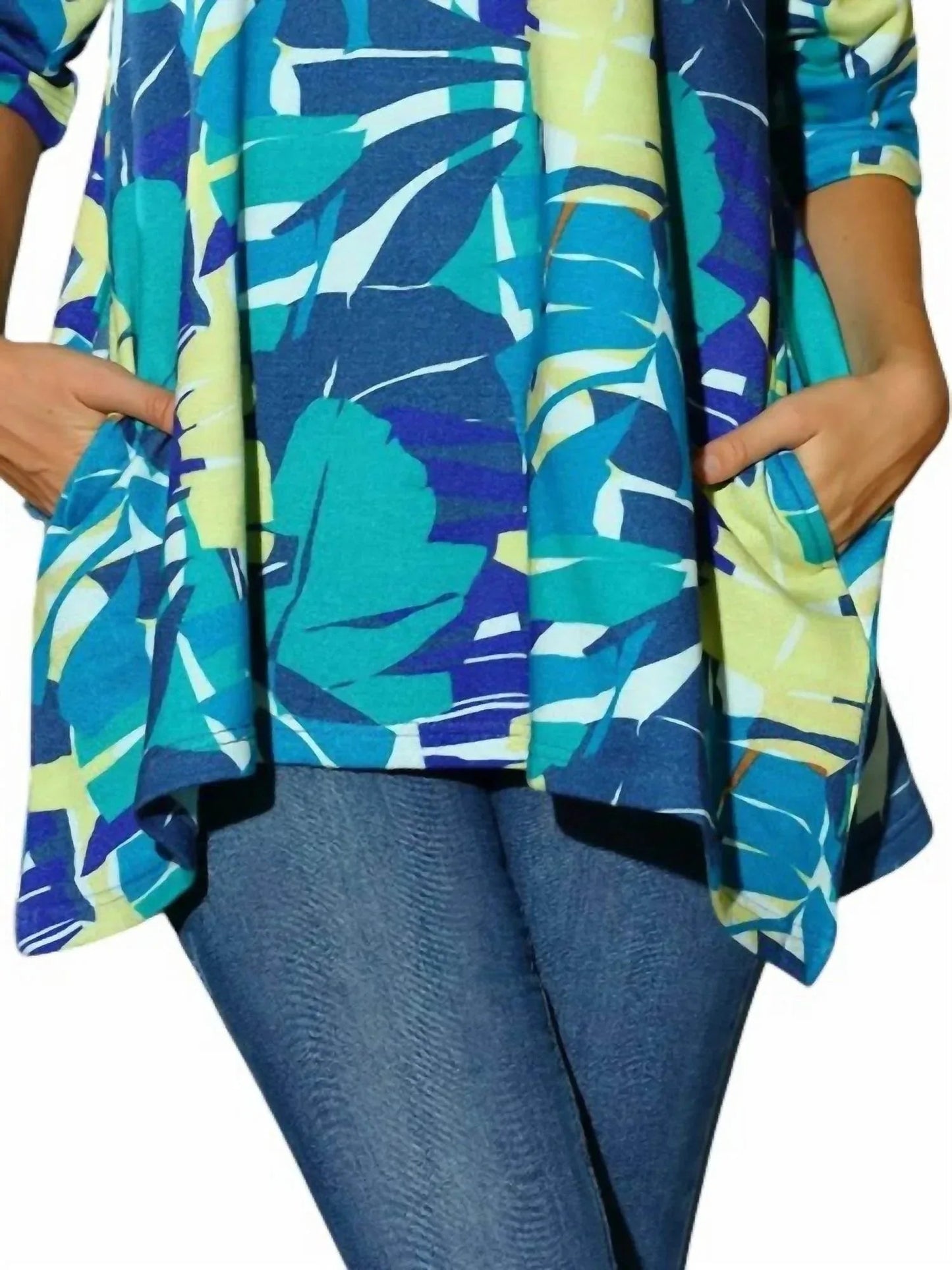 Searenity Leaf French Terry Tunika mit Taschen