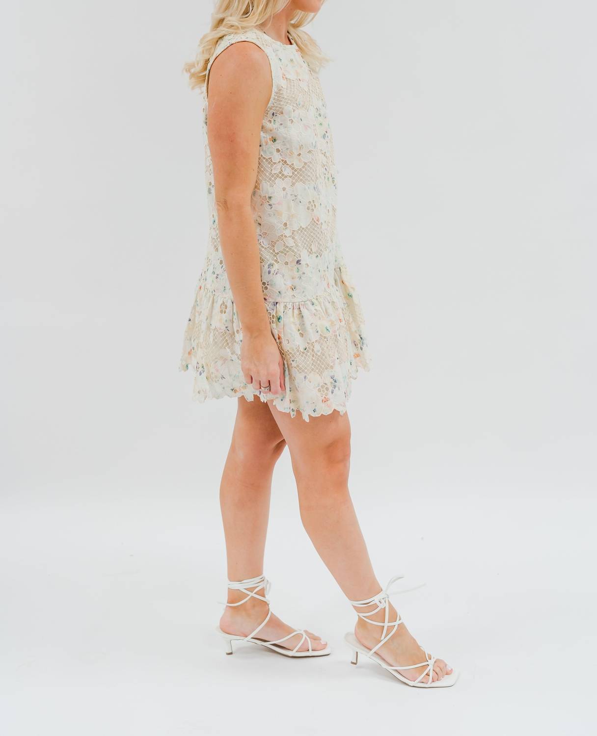 Florales Spitzen-Minikleid