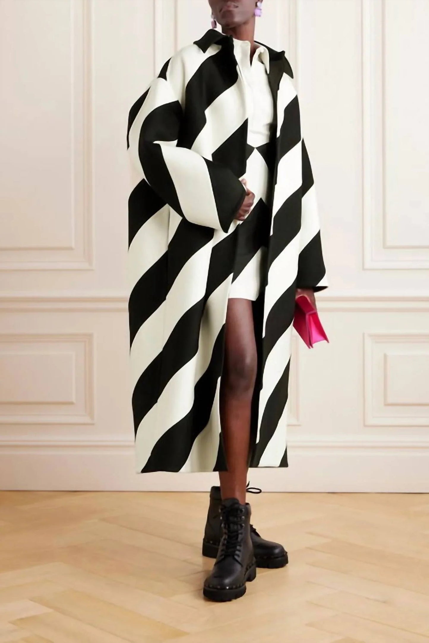 Oversized Striped Coat