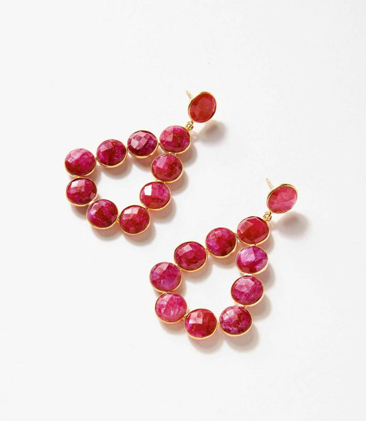 Women's Gemstone Bezel Drop Earrings