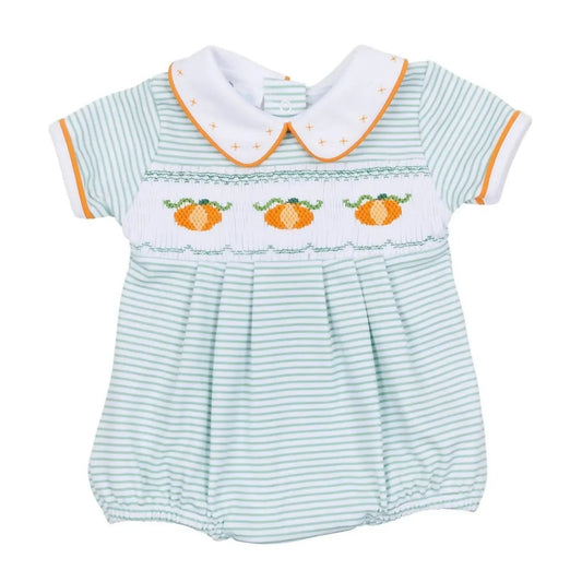 Boy's Lil' Pumpkin Classics Smocked Short Sleeve Bubble
