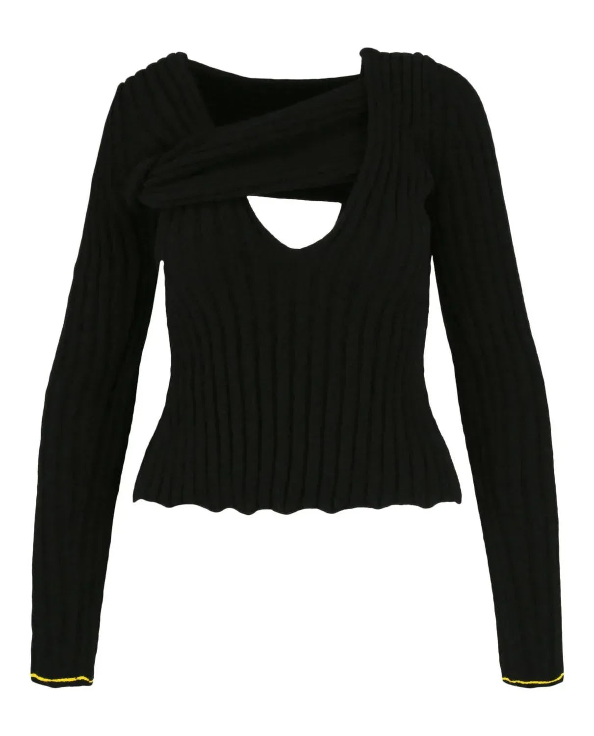 Women's Boucle Ribbed V-neck Sweater
