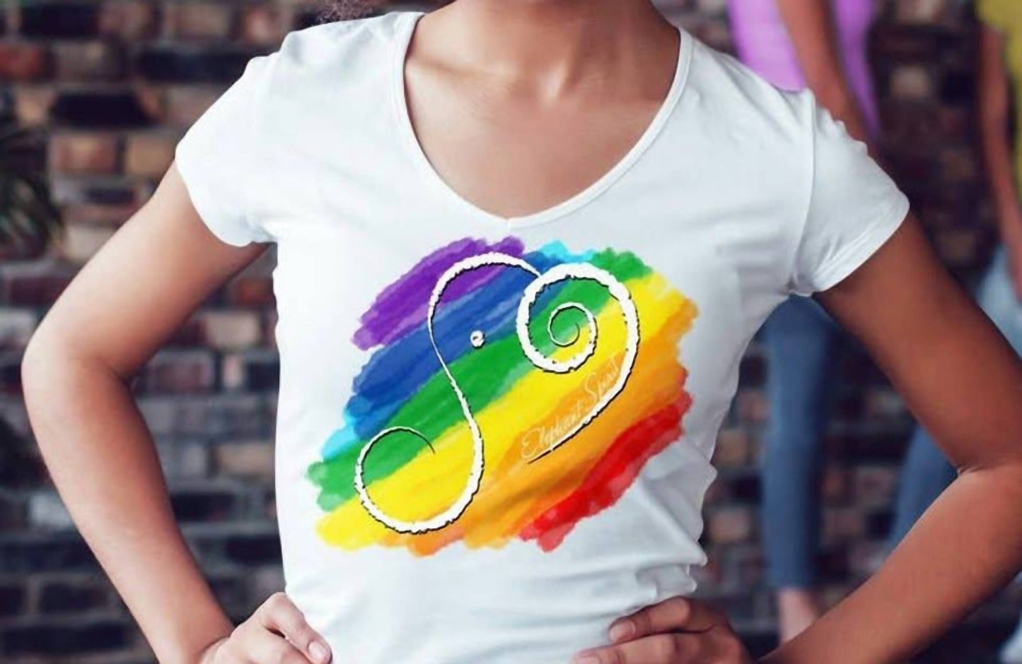 Regenbogen Pride Elefant Geist Performance Rundhals-T-Shirt