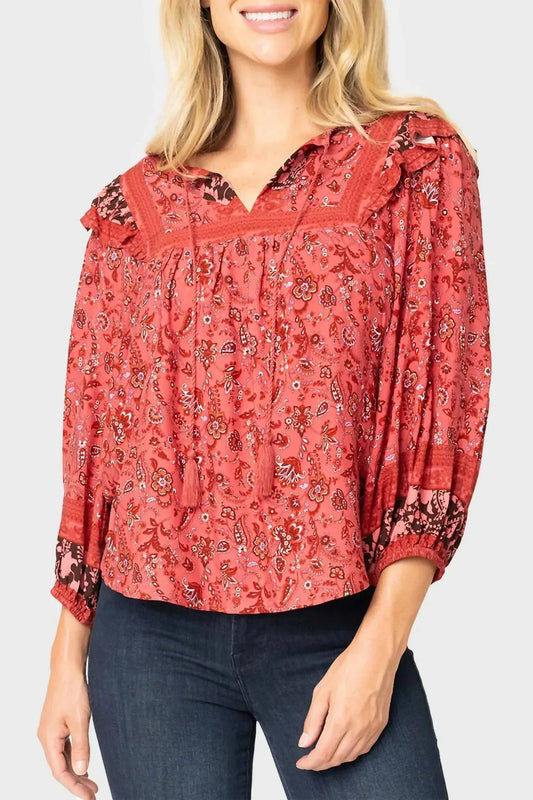 Harvest Moon Bluse mit Bordürendruck