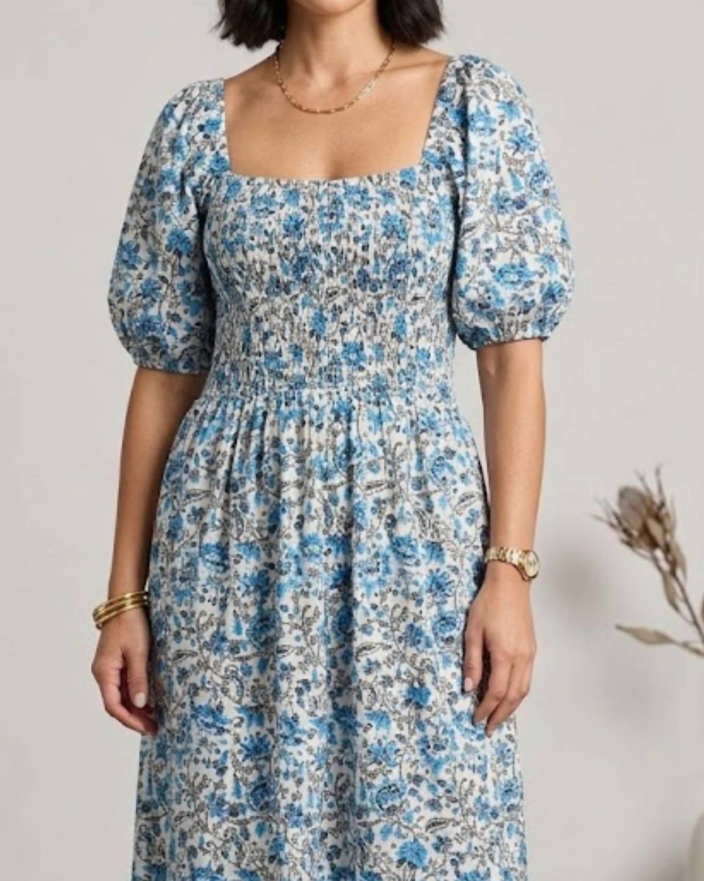 Abaco Midi-Kleid mit Puffärmeln
