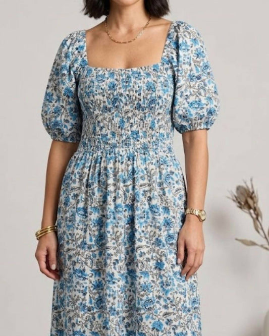 Abaco Puff Sleeve Midi Dress