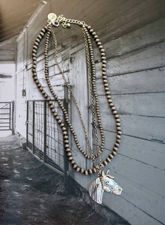 Women's Horse Head Pendant Necklace