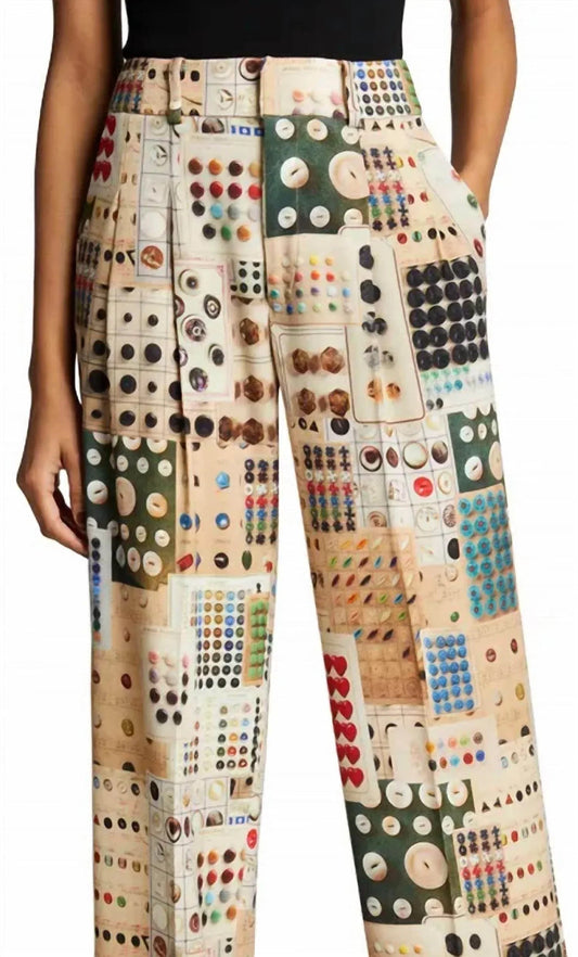 Button Card Shoppe Pleated Pants