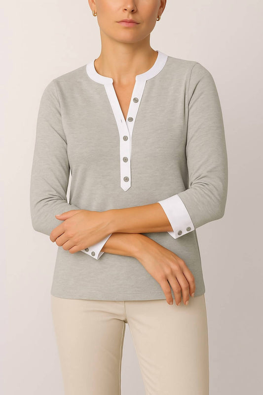 The Monterey Two-Toned Henley Top