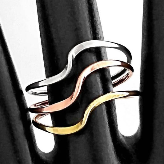 Women's Tri-metal Wave Ring