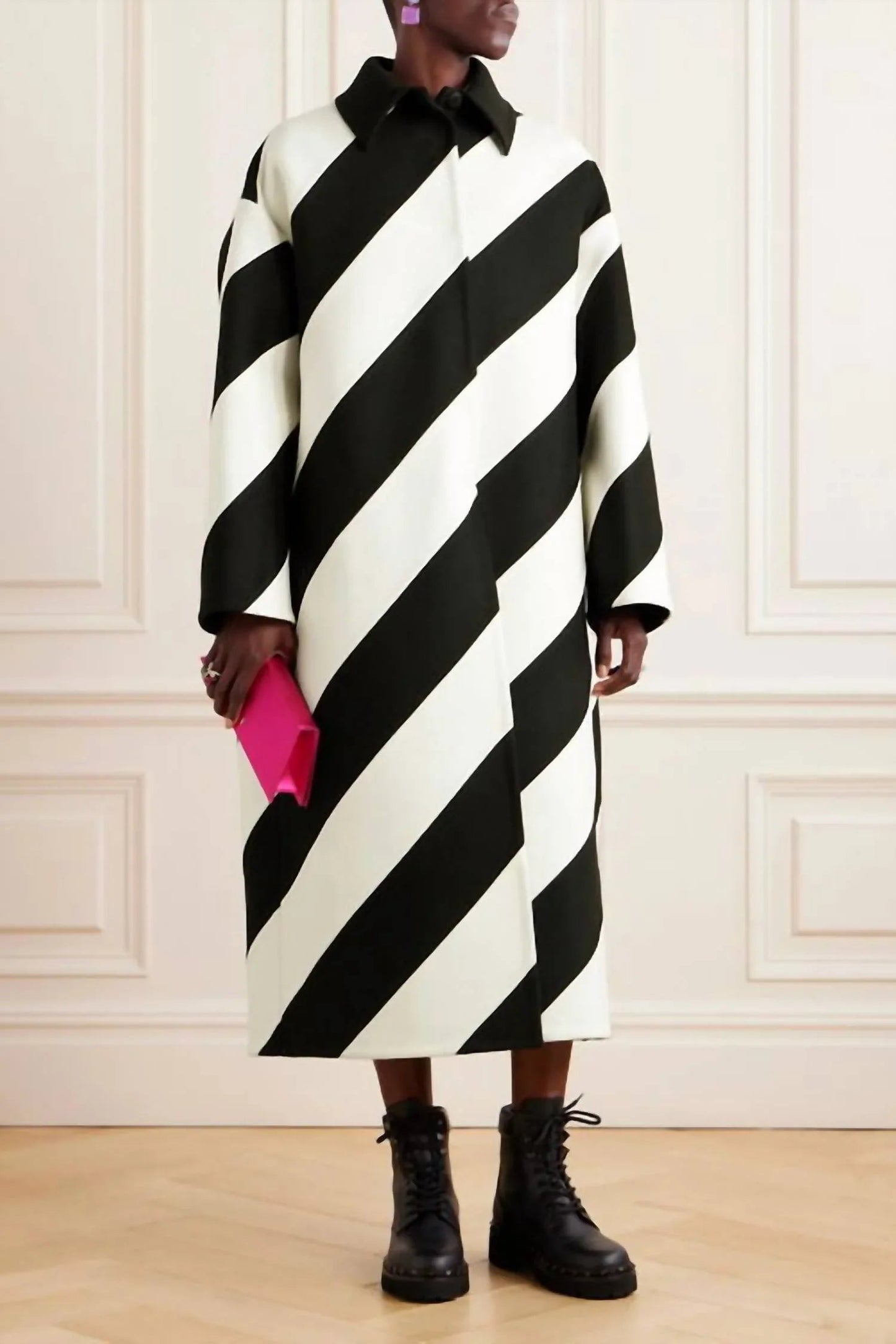 Oversized Striped Coat