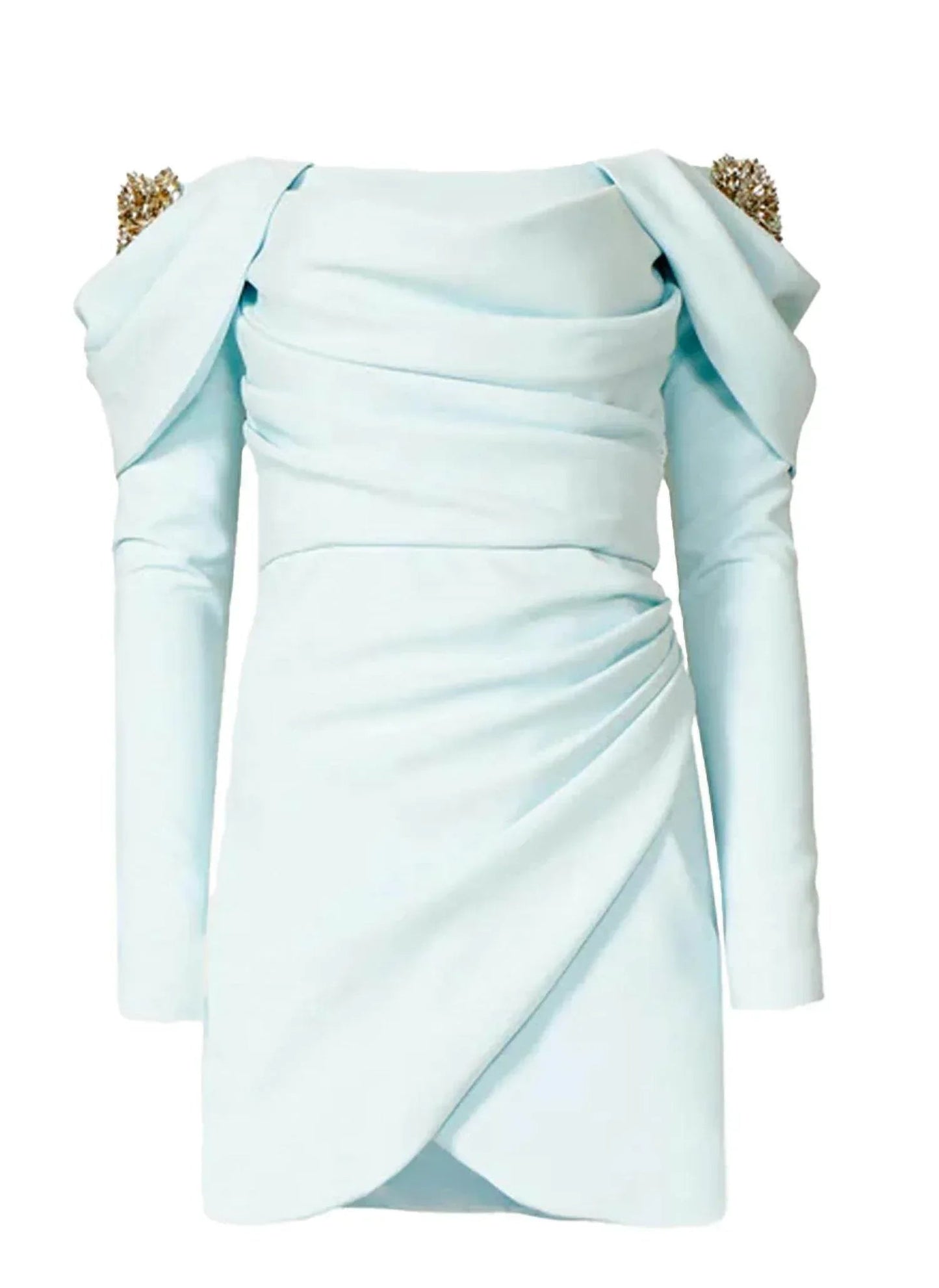 Lilas Crêpe drapiertes Minikleid