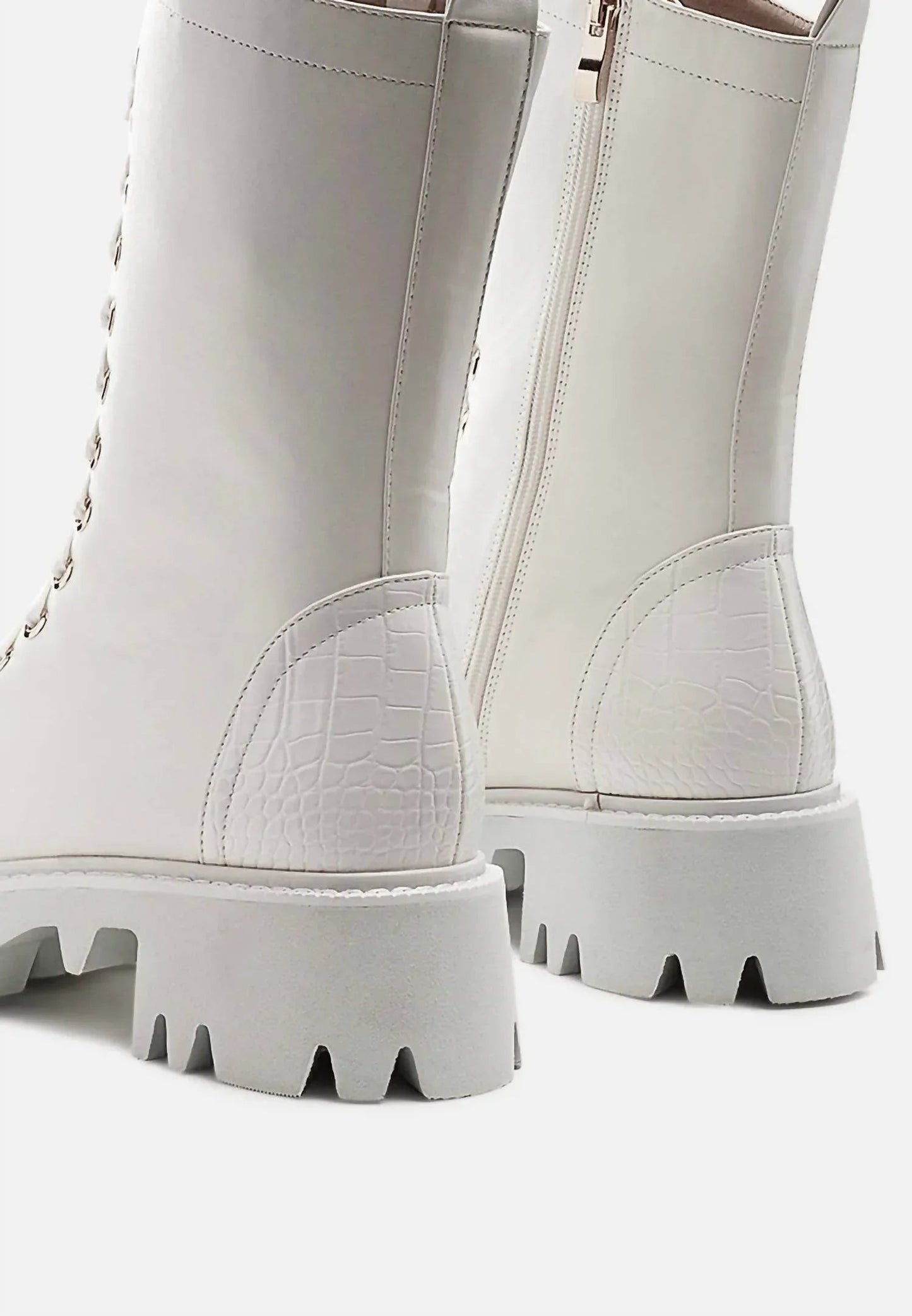 Women's Drill Chunky Lace Up Ankle Boots