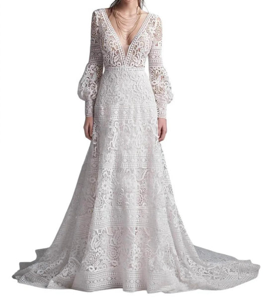 Hochzeitskleid aus Vintage-Spitze