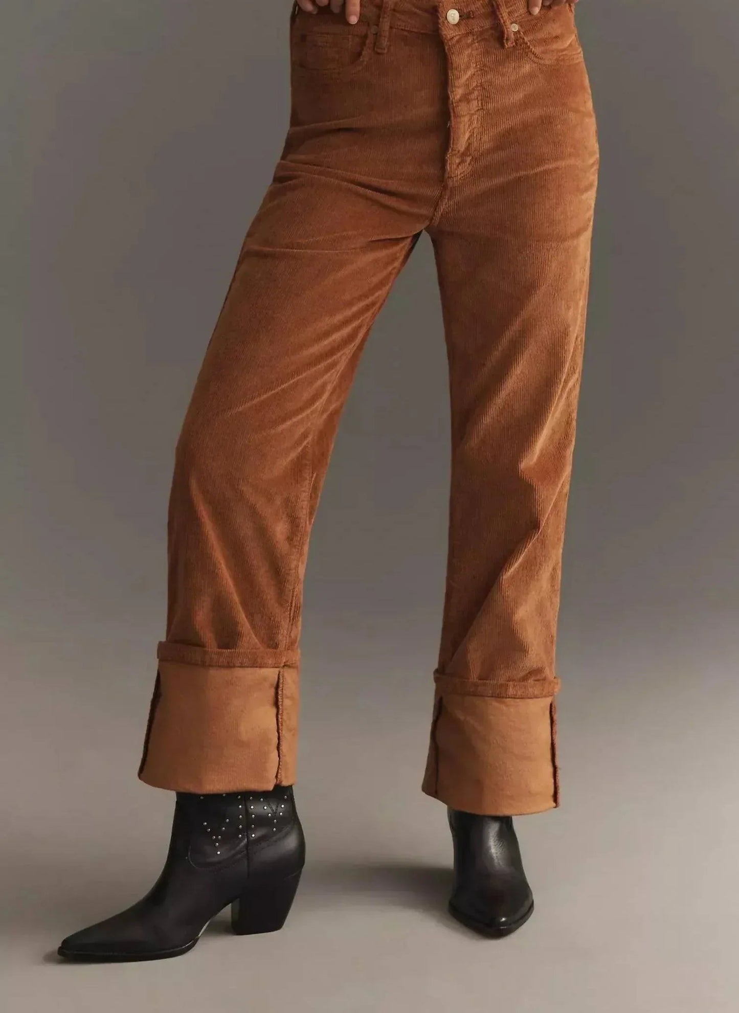 Scotty High-Rise Cordhose mit geradem Bein und Umschlag