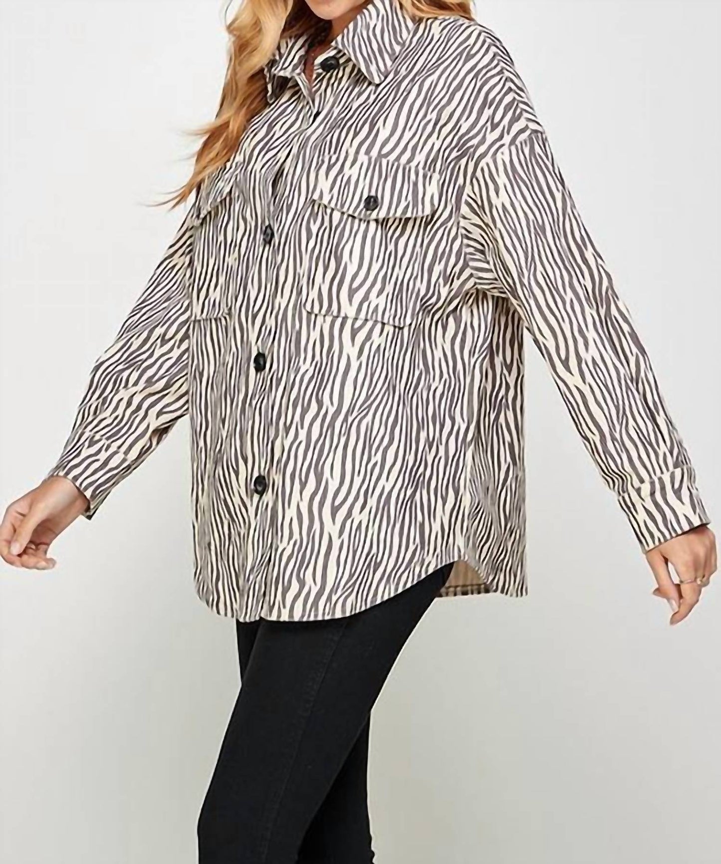 Cordjacke mit Tiermuster