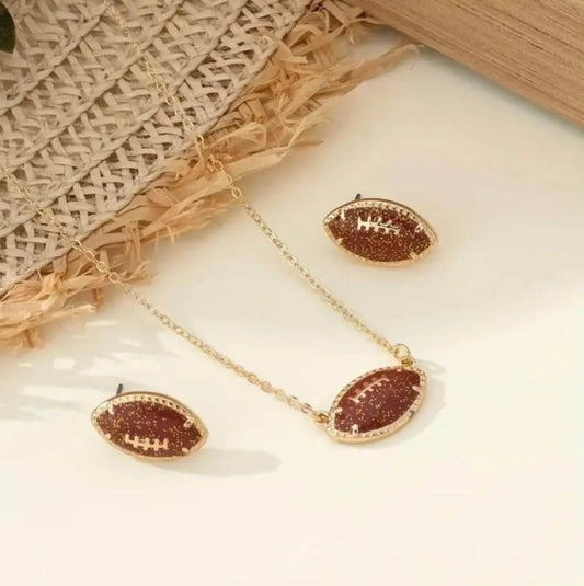 Women's Football Earring And Necklace Set