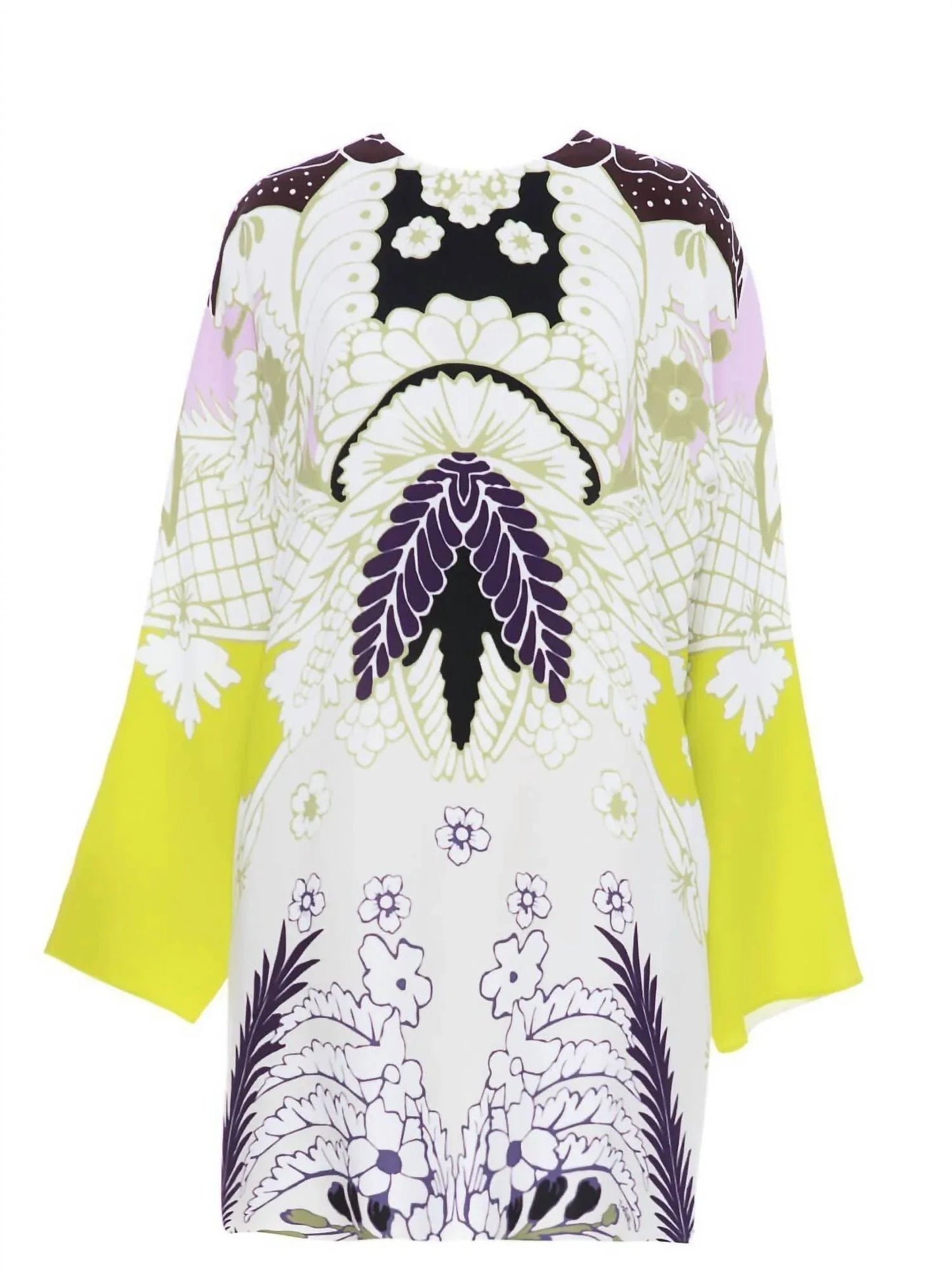 Langärmliges bedrucktes Kleid