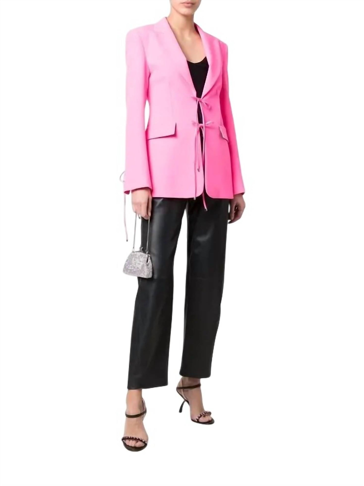Peak-lapels Lace-up Blazer