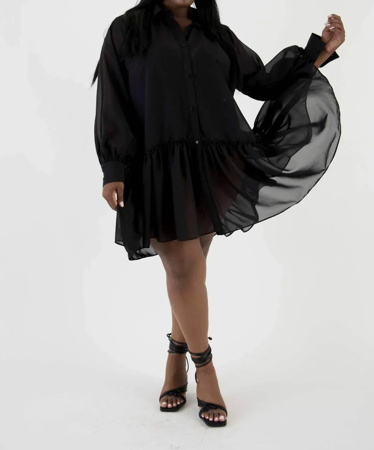 Tunika-Kleid aus Polyester-Chiffon