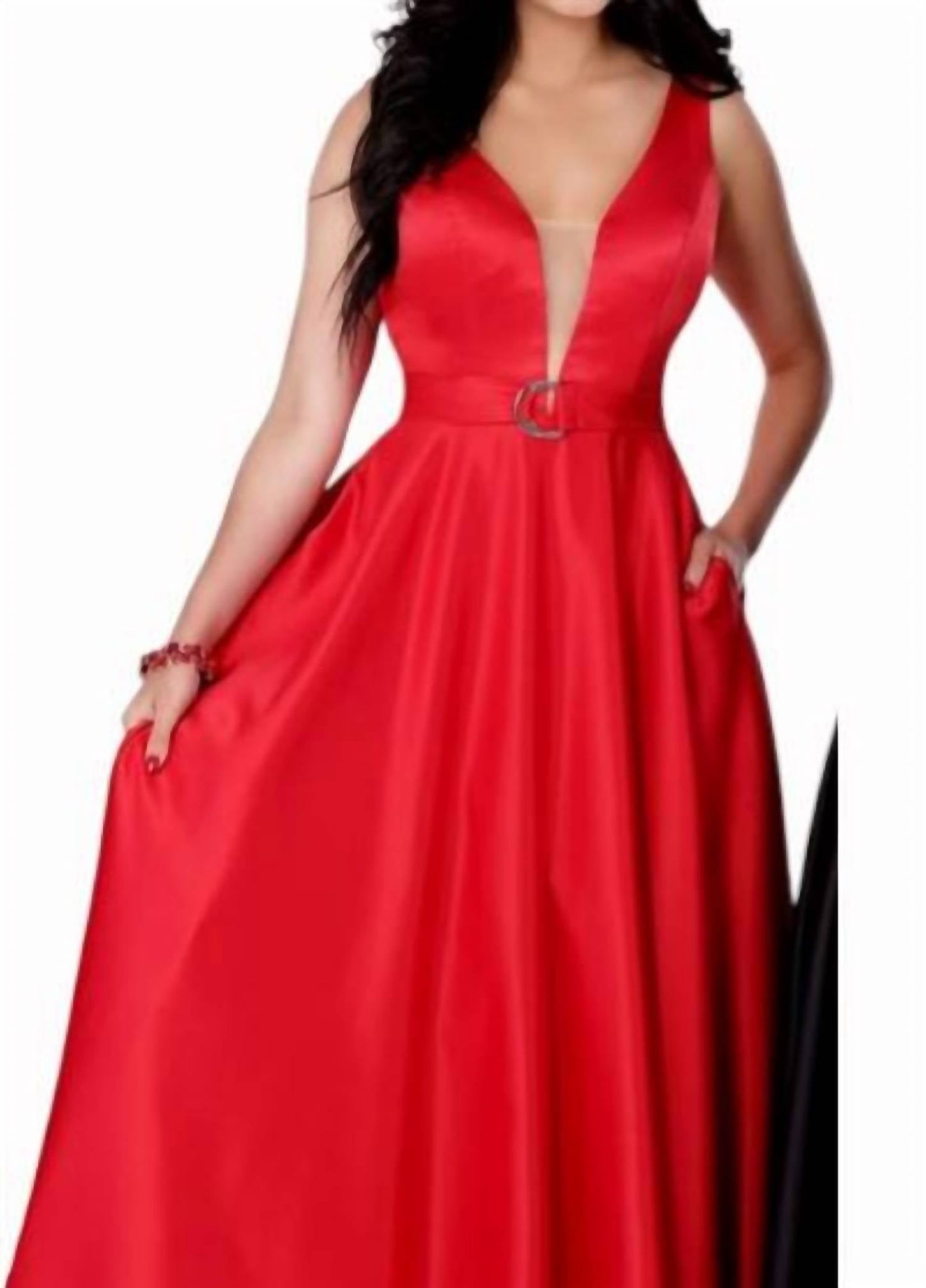 Satin-Abschlussballkleid