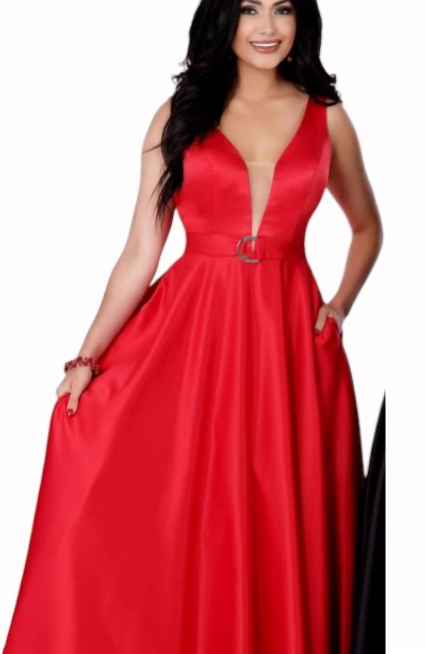 Satin-Abschlussballkleid