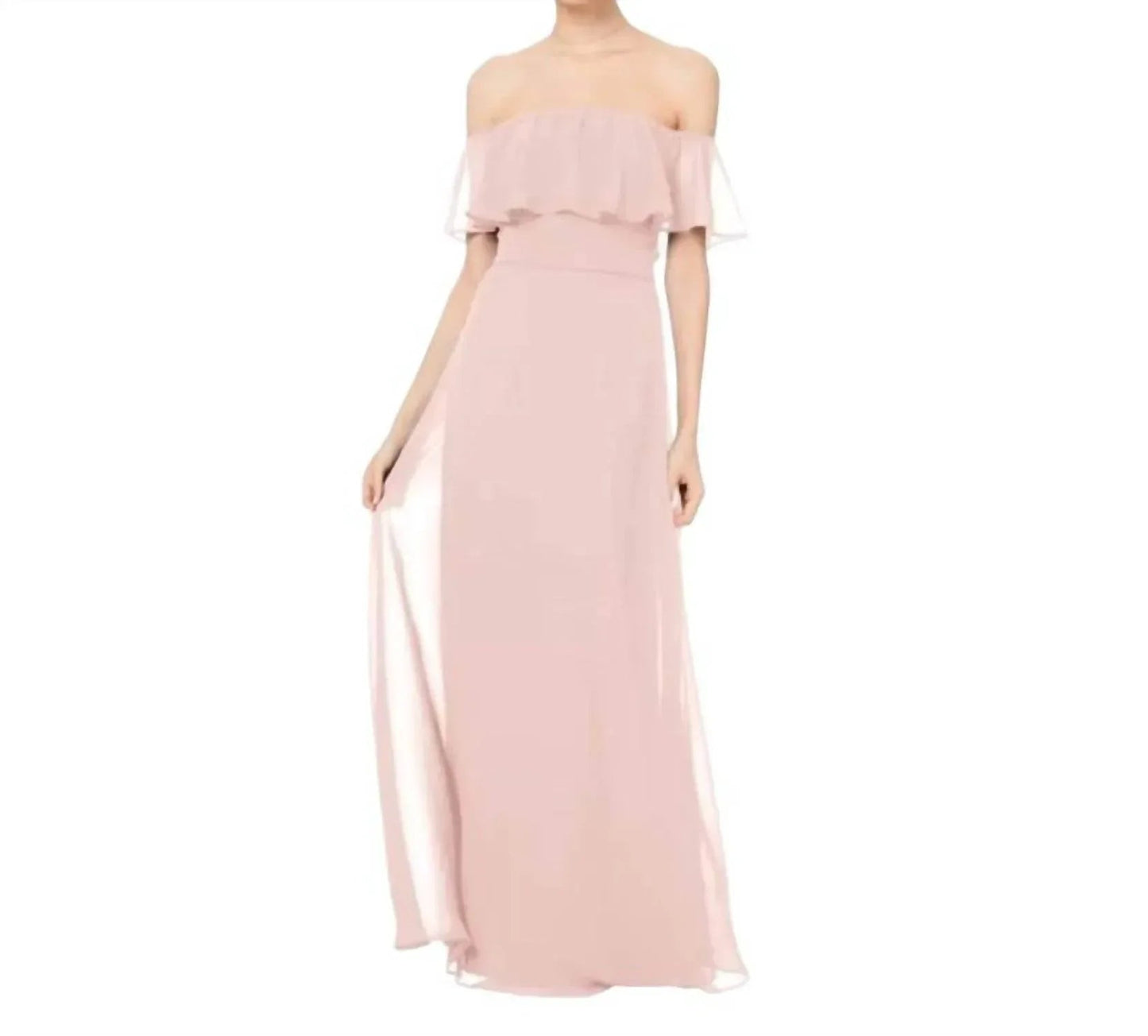 Off The Shoulder Chiffon Bridesmaid Dress