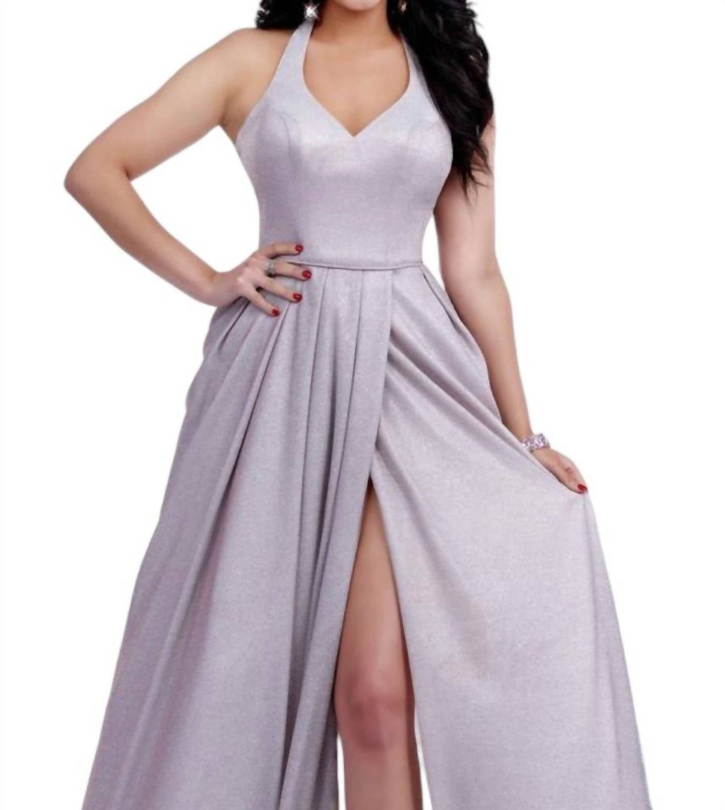Glitzerndes Jersey-Maxikleid