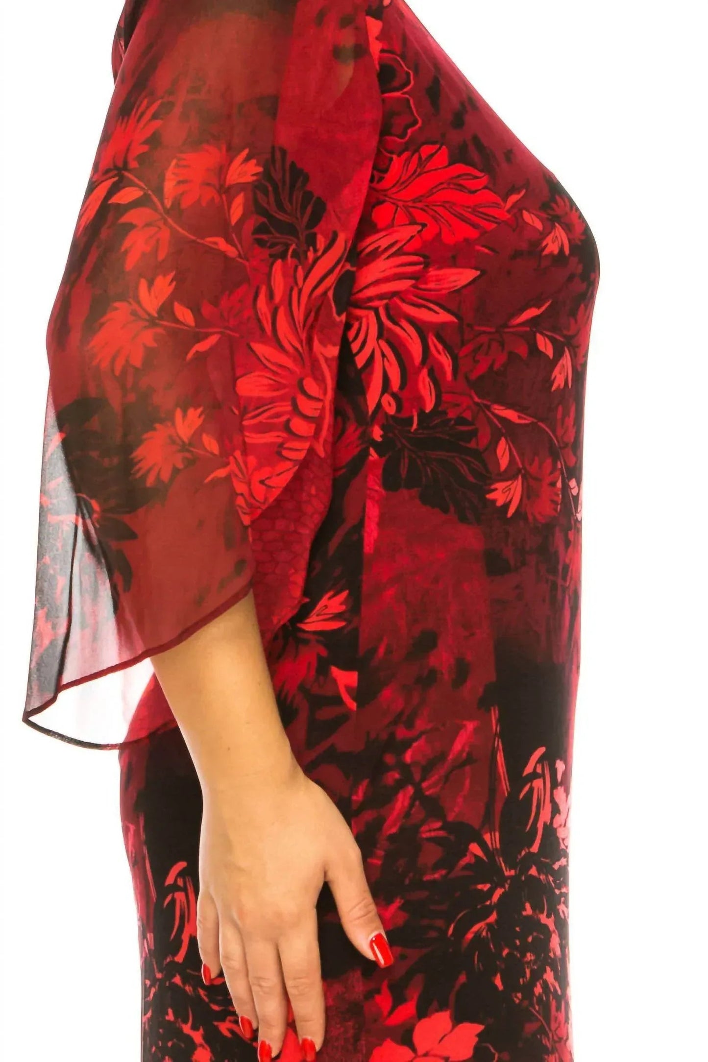 Floral 3/4 Split-sleeve Dress