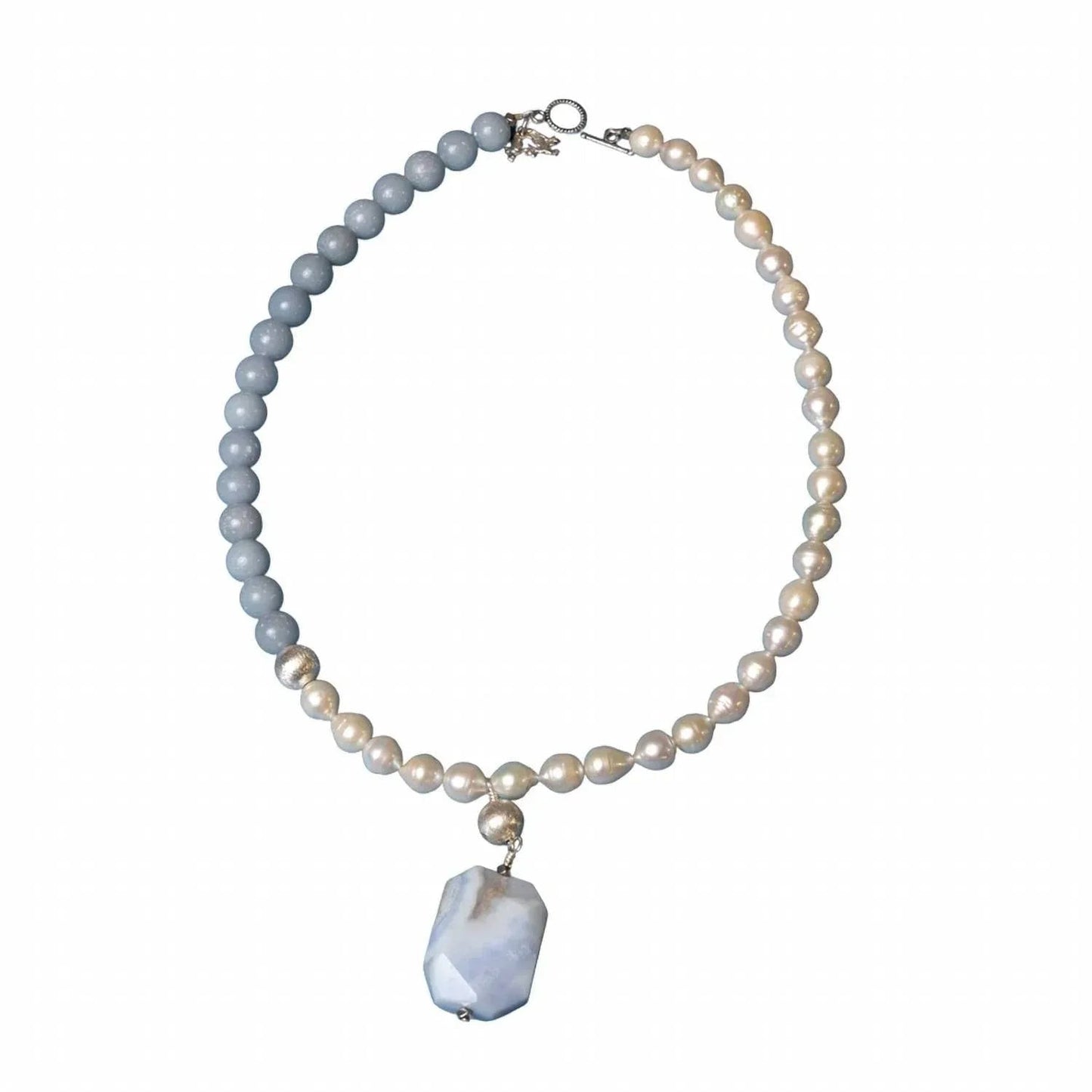 Jadekette/Perlen-Achat-Halskette