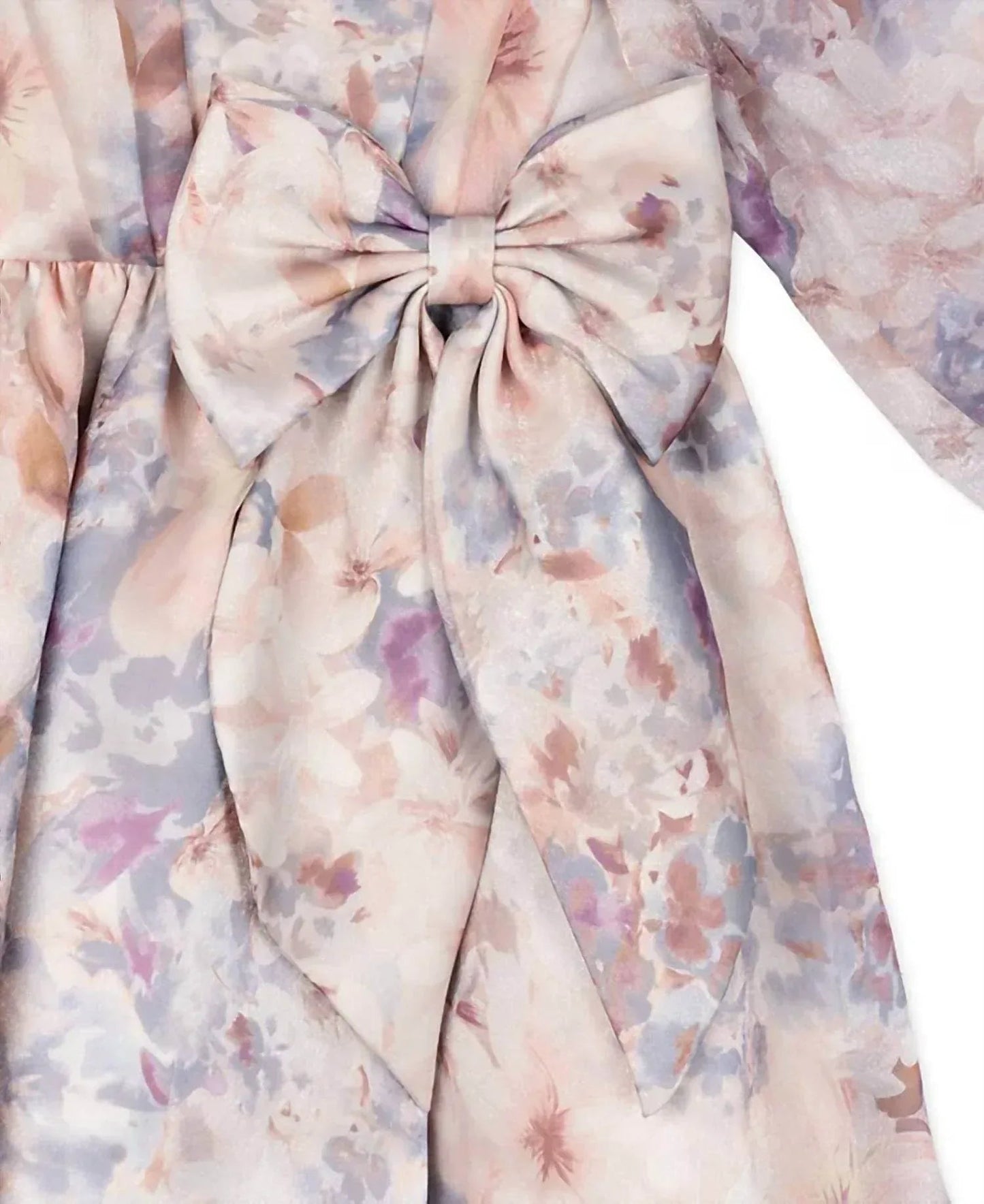 Kleid aus floraler Organza mit Ballonärmeln für Kleinkinder und kleine Mädchen