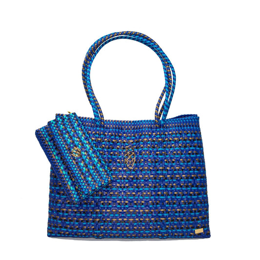 Women's Travel Woven Patterned Tote Bag With Clutch