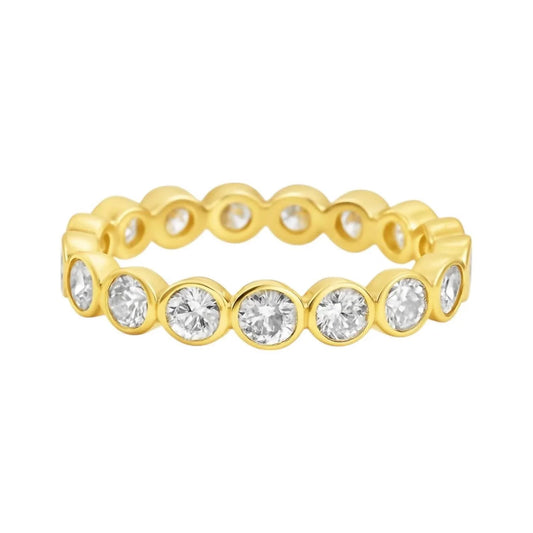 Women's Sterling Silver Moissanite Eternity Band