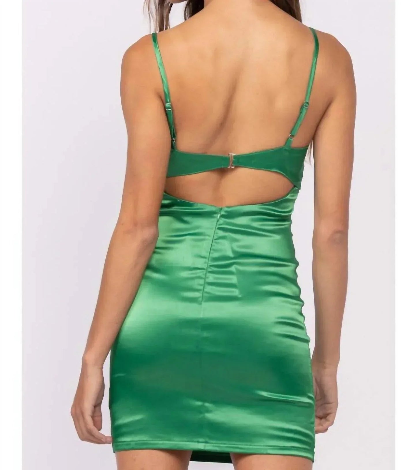 Das Skylar Stretch Satin Bodycon Minikleid