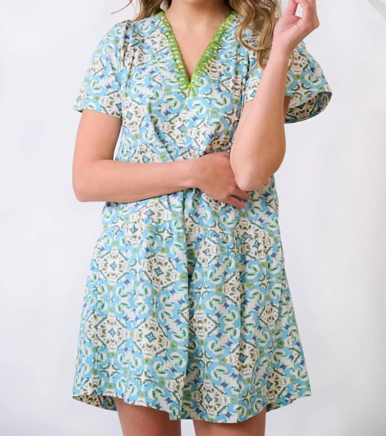 Harper Mini-Kleid mit tiefem V-Ausschnitt