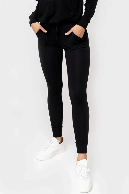 Figurbetont geschnittene High-Waist Jogginghose