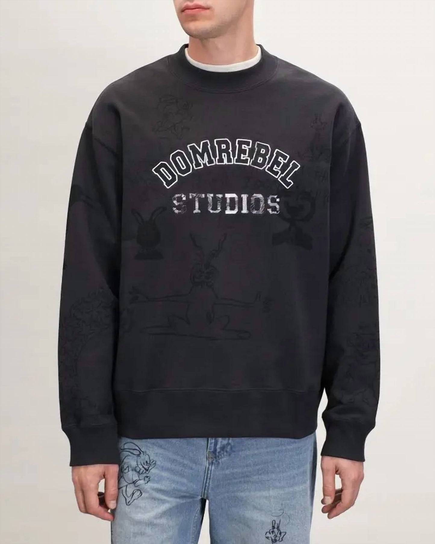 Semester Embroidery Pullover Cotton Sweatshirt
