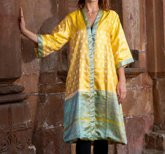 Sun Silk Saree Einheitsgröße Kimono