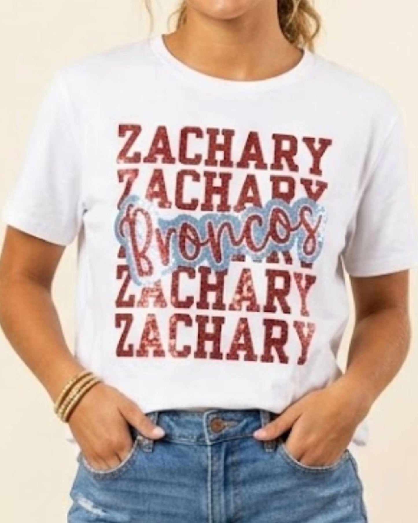Zachary Broncos Pailletten-T-Shirt