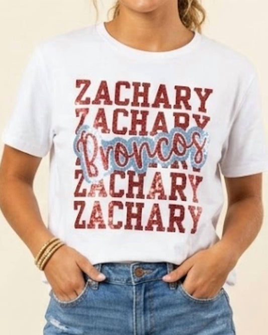 Zachary Broncos Sequin Tee