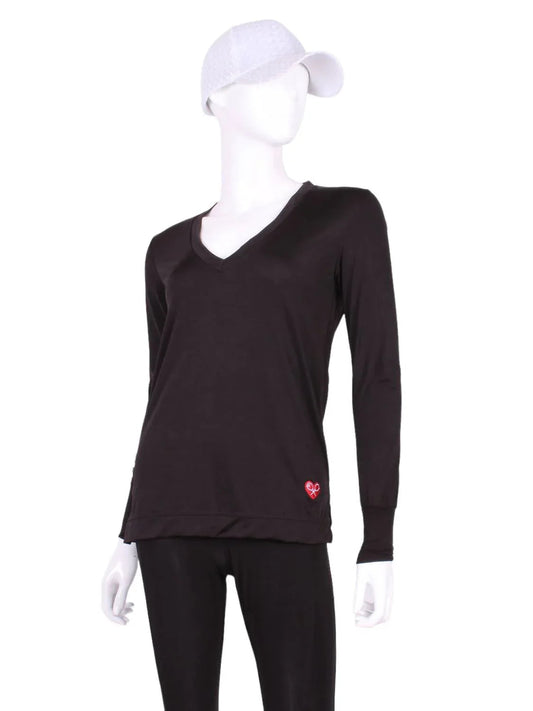 Damen All Soft Langarm-V-Shirt