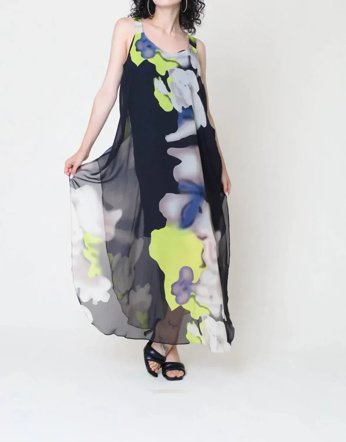 Maxikleid aus Chiffon mit Blumenmuster