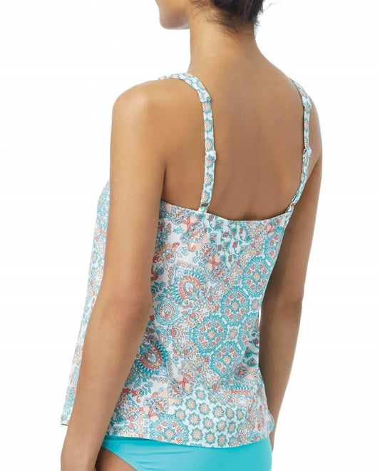 Tankini-Top mit Bügel, Ultra Fit, Cup-Größen, Fliesenmix Larimar