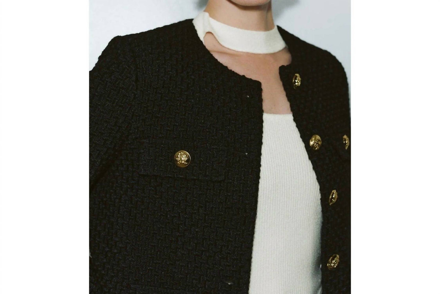 Tweed-Blazer mit langen Ärmeln
