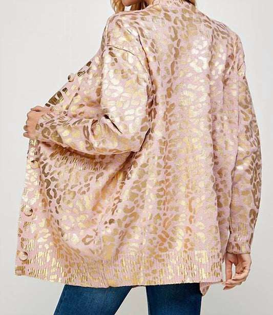 Foil Animal Print Long Cardigan