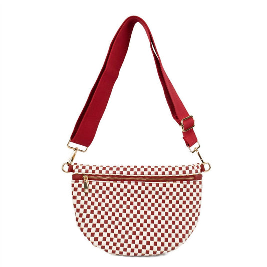 Women's Fiona Checkered Woven Bum Bag