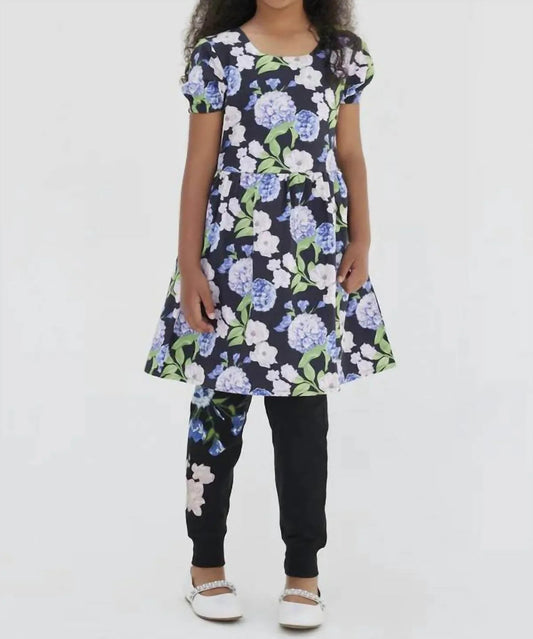 Hydrangea Printed Poplin Dress