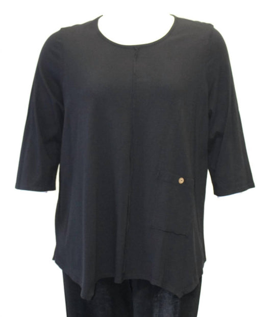 Damen-Baumwolltop mit asymmetrischer Tasche
