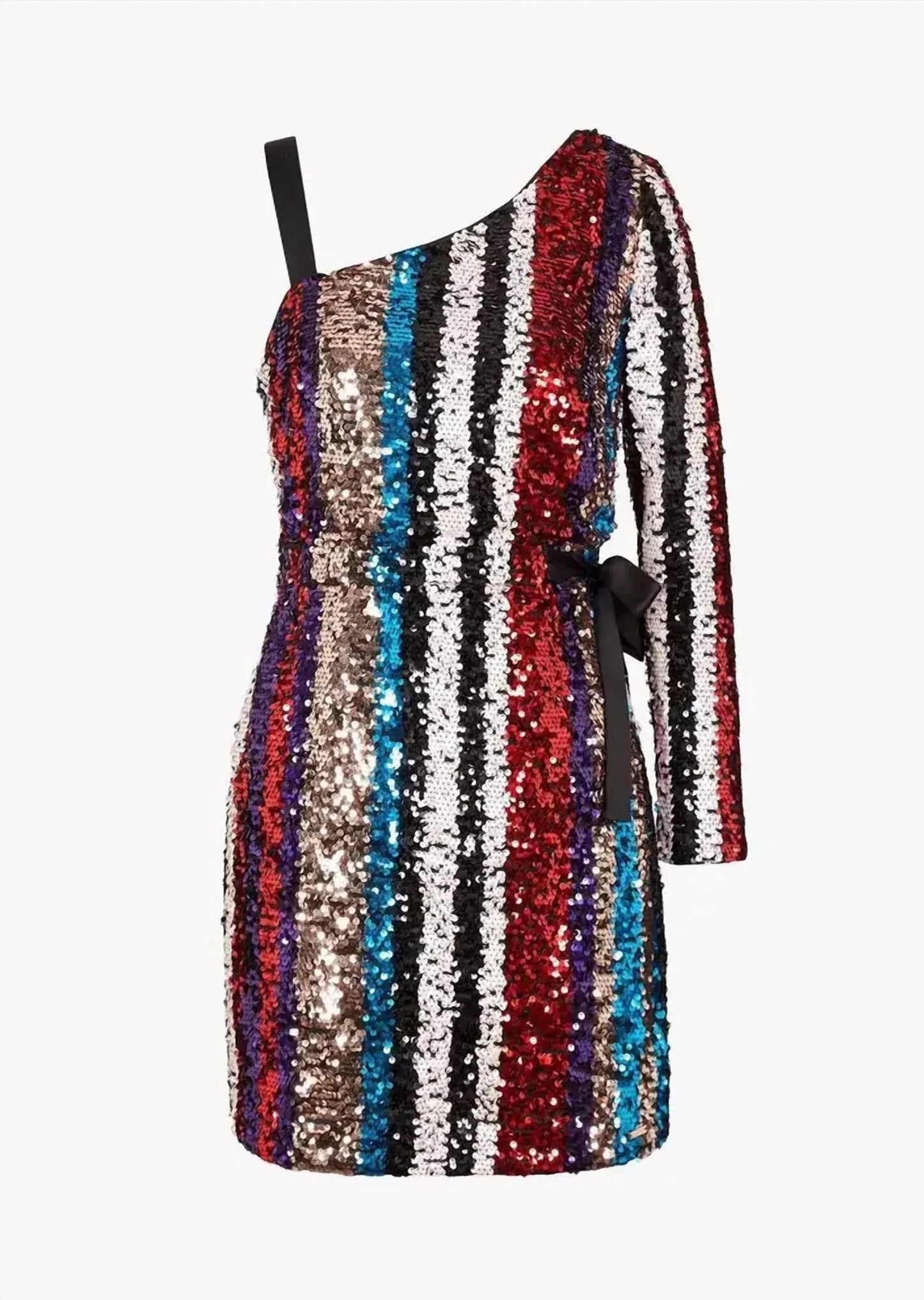 Pailletten-Minikleid mit One-Shoulder-Träger