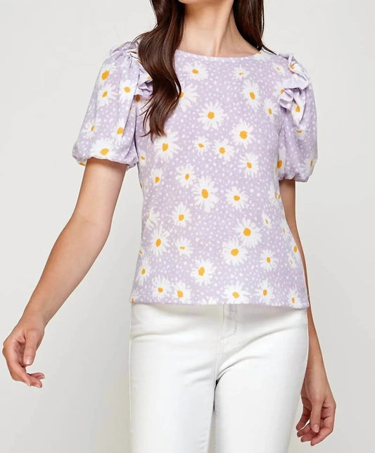 Daisy Puff Short Sleeve Blouse